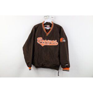 Vintage 90s Puma Womens Small Cleveland Browns Football Windbreaker Jacket Brown